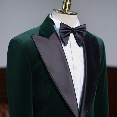 Gothic Green Velvet Suit – Inspired by Formal Suit Blazers for Men Plus Size